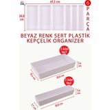 Beyaz Renk Sert Plastik 6'lı Kepçelik Çekmece Düzenleyici Set - Ahşap - Bej - Siyah - Seçenek 1