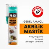 Beyaz Renkli Ac605 Boyanabilir Genel Amaçlı Solventsiz Kolay Uygulanır Akrilik Mastik 500 Gr
