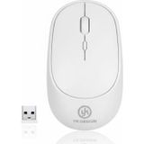 Beyaz Renkli Ergonomik Sessiz Kablosuz Mouse Usb Alıcılı, Ofis Ve Oyun İçin Konforlu Bilgisayar Fa