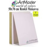 Beyaz Renkli Mukavva 50X70 Cm 5 Adet 1 Paket Renkli Sert Karton 1.0 Mm Anasınıfı Hobi Etkinlik Okul Öncesi Elişi