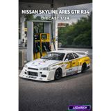 Beyaz Renkli Nissan Skyline GTR-R34 1/24 Diecast Koleksiyon Maket Model Araba