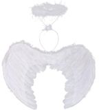 Beyaz Renkli Tüylü Bebek Melek Kanadı ve Tacı 30x45 cm (5047) ali39HTC1250479010853372200