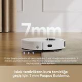 Beyaz Robot Süpürge, 7.000Pa Emiş Gücü İle Etkili Temizlik