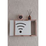 Beyaz-rose 30x40x7 Cm Wifi Amblemli Duvara Asılabilir Sigorta Ve Modem-wifi Saklama Kutusu! Saklama Kutusu