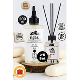 Beyaz Sabun Bambu Çubuklu Oda Kokusu 110 ml & Beyaz Sabun Yedek Likit Şişe 200 ml