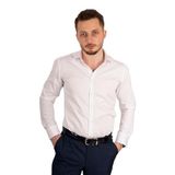 Beyaz Saten Slimfit Hediye Kutulu Erkek Gömlek S