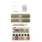 Beyaz Seramik Hamuru 6X2 Kg Kil Kesme Teli 5'Li Ebeşuar Artdeco Akrilik Boya 6X75 Ml Metalik Renkler