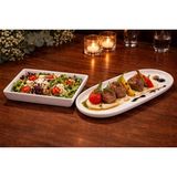 Beyaz Seramik Sunum Tabağı Seti 6'li, Beyaz, Seramikleri, Modern Tasarım, 6 Parça, 3 Oval 3 Kare - Çok Renkli
