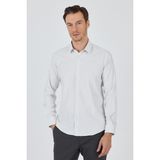 Beyaz Sert Yaka Cepsiz Gabardin Uzun Kol Slim Fit Esnek Gömlek 1004250232 - XL