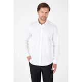 Beyaz Sert Yaka Düz Classic %100 Pamuk Slim Fit Gömlek 1004250324