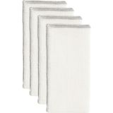 Beyaz Silver 4lü Yılbaşı Keten Peçete Seti - Beyaz - Gümüş - Standart