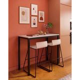 Beyaz Siyah Bar Masası 116X45x92cm – Mutfak Masası & Kahve Köşesi İçin Modern Çok Amaçlı Masa