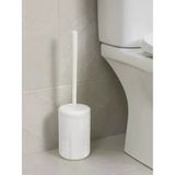 Beyaz-Siyah-Bej Çizgili Lüks Tuvalet Fırçası Seti – 30 Cm Uzunluk | Modern, Şık Dayanıklı Banyo Aksesuarı | Kaymaz, Hijyenik Tasarım (Beyaz)