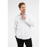 Beyaz - Siyah Çizgili Desen Sert Yaka Uzun Kol Cepli Comfort Fit Pamuklu Gömlek 1004255274
