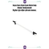 Beyaz Siyah Kulp 160MM Metal Vidalı - Dolap, Şifonyer, Ünite,Komodin, Mutfak Dolabı, Vestiyer Kulbu 15cm, 16cm, 17 cm uygun - Beyaz - Siyah