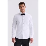 Beyaz Slim Fit Ata Yaka Double Manşet Gömlek - 2XL