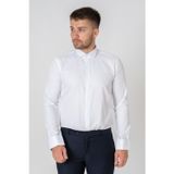 Beyaz Slim Fit Esnek Likralı Ata Yaka Pamuklu Gömlek