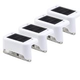 Beyaz Solar Güneş Enerjili Beyaz Köşebent Merdiven Veranda Bahçe LED Lamba Dekoratif Dış Mekan Aydınlatma 4 Lü