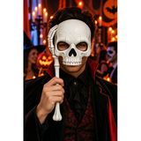 Beyaz Sopalı Kurukafa Yüz Maskesi Halloween Cadılar Bayramı Parti Kostüm Ve Etkinlik Aksesuarı