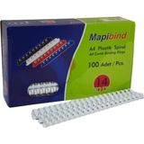 Beyaz Spiral Plastik 115-135 Sayfa 14 mm 100 Adet Paket - Seçenek 1 - Ahşap - Bej - Siyah