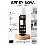 Beyaz Sprey Boya 200 Ml 1 Adet Südor Hızlı Kuruyan Renkli Profesyonel Canlı Renk Ahşap Plastik Demir Metal Porselen Cam