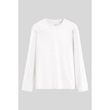 Beyaz Standart Fit Basic O Yaka Uzun Kollu İnce Erkek T-Shirt- 87997