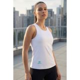 Beyaz Standart Fit Çapraz Sırt Detaylı Kadın Spor Atlet - 97296