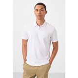 Beyaz Standart Kalıp Basic Polo Yaka Erkek T-Shirt - 87748