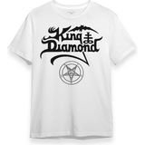 Beyaz T-Shirt King Diamond Heavy Metal Mercyful Fate Guitar Gitar Baskılı Unisex Tişört - 001-Beyaz