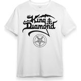 Beyaz T-Shirt King Diamond Heavy Metal Mercyful Fate Guitar Gitar Baskılı Unisex Tişört - XL