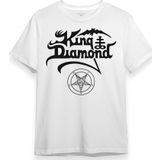 Beyaz T-shirt King Diamond Heavy Metal Mercyful Fate Guitar Gitar Baskılı Unisex Tişört