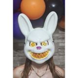Beyaz Tavşan Cadılar Bayramı Halloween Maskesi Katil Tavşan Korkunç Maske Beyaz