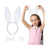 Beyaz Tavşan Kostüm Seti – Taç, Papyon, Kuyruk (12’li Paket)