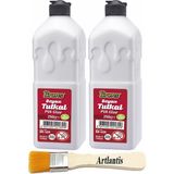 Beyaz Tutkal 250 gr 2 Adet ve Fırça Brons Beyaz Mobilya Yapıştırıcısı Tutkalı 250 gr Ahşap Tutkalı Su Bazlı Çok Amaçlı - Standart