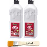 Beyaz Tutkal 450 Gr 2 Adet Ve Fırça Brons Beyaz Mobilya Yapıştırıcısı Tutkalı 450 Gr Ahşap Tutkalı Su Bazlı Çok Amaçlı