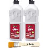 Beyaz Tutkal 850 gr 2 Adet ve Fırça Brons Beyaz Mobilya Yapıştırıcısı Tutkalı 850 gr Ahşap Tutkalı Su Bazlı Çok Amaçlı - Standart