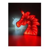 Beyaz Unicorn ve Kırmızı Aynalı LED'li Unicorn hediye kutusu gece lambası