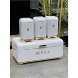 Beyaz Unisex Arow Ester Baharatlık ve Ekmek Kutusu Set Model Kodu: TR-4360BEYAZ