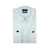 Beyaz Uzun Kol Ata Yaka Slim Fit Dar Kesim Basic Gömlek 1004210060