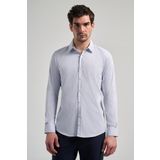 Beyaz Uzun Kol Desen Yarım İtalyan Yaka Cepsiz esnek Classic Slim Fit Gömlek 1004245218