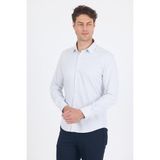 Beyaz Uzun Kol Sert Yaka Cepsiz Easy To Iron Slim Fit Esnek Gömlek 1004250230 - XL - Beyaz - Mavi