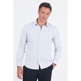 Beyaz Uzun Kol Sert Yaka Cepsiz Easy To Iron Slim Fit Esnek Gömlek 1004250233 - Beyaz - Mavi