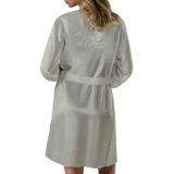 BEYAZ VE PUDRA BRIDE BASKILI KEMERLİ SABAHLIK-ÜST GİYİM- O GÜNÜ EN ÖZEL HİSSET VE HEP O DUYGUYU YAŞA (PUDRA, XL)