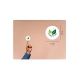 Beyaz Vegan Yeşil Gıda Etiketleri Alerjen Yuvarlak Mat Sticker 3 Cm (95 Adet)