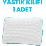 Beyaz Viscofoam Yastık Kılıfı 60x40 cm Parçacıklı Düz Desenli Yumuşak ve Nefes Alabilen - 60 x 40
