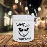 Beyaz Why So Serious Baskılı Seramik Küllük