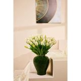Beyaz Yapay Tulipa Lale Çiçeği Buketi 5 Dallı Premium Canlı Islak Dokulu 43 Cm