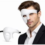 Beyaz Yarım Erkek Maske – Phantom Parti & Balo Maskesi