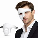 Beyaz Yarım Erkek Maske – Phantom Parti Balo Maskesi