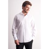 Beyaz Yarım İtalyan Yaka Uzun Kol Premium Slim Fit %100 Pamuk Gömlek 1004255197